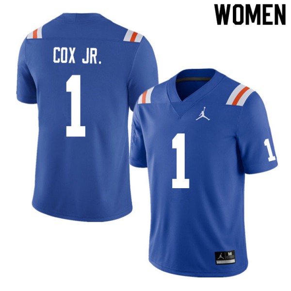 Women #1 Brenton Cox Jr. Florida Gators College Football Jerseys Throwback